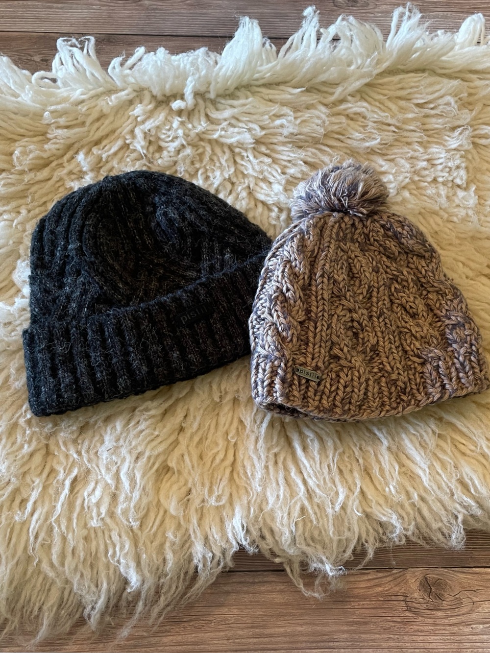 Pistil Chunky Knit Beanies ~ Charcoal & Jamaica